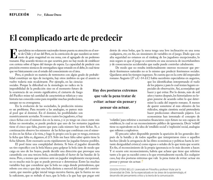 El complicado arte de predecir