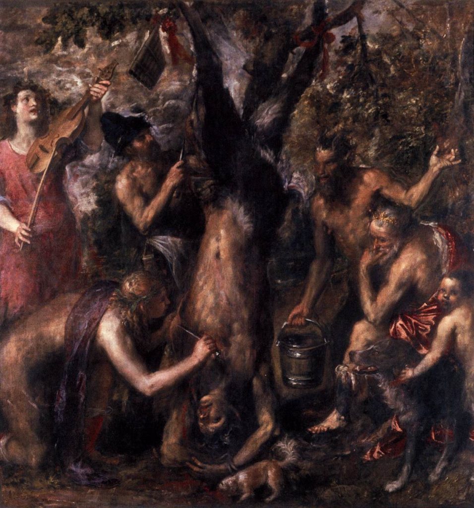 TIZIANO «Desollamiento de Marsias»